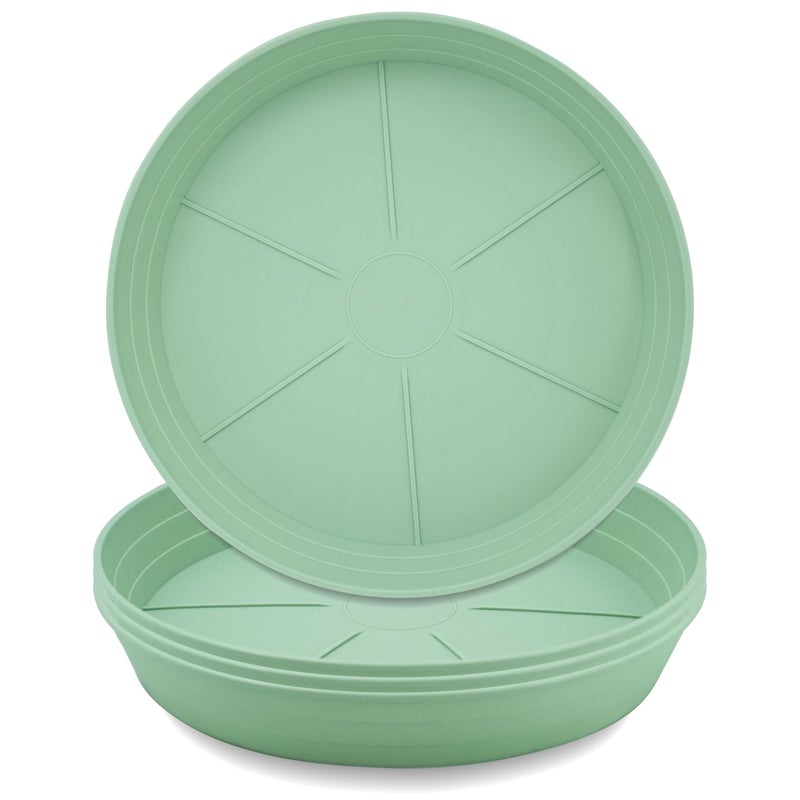 LWALRS Plant Saucer 6 Inch 4 Pack 6 8 10 12 14 16 18 20 25, Plastic Plant Trays for Pots,Extra-Deep Plant Water Dray Tray, Bird Bath Bowl, Heavy Flower Plant Saucers Indoors and Outdoor No Holes - Image 1